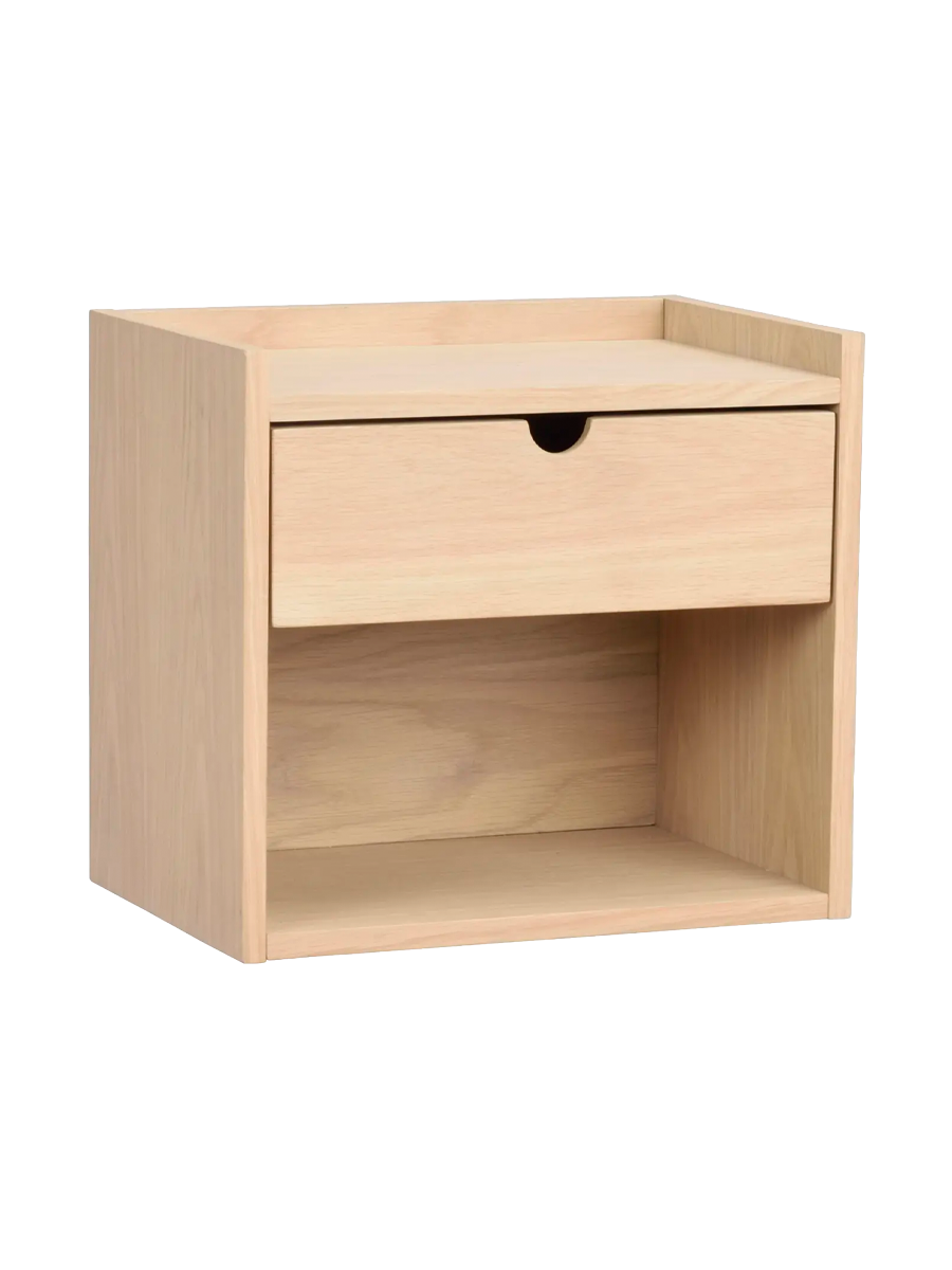 
Designer bedside table "Hillmond" for wall mounting - Light oak