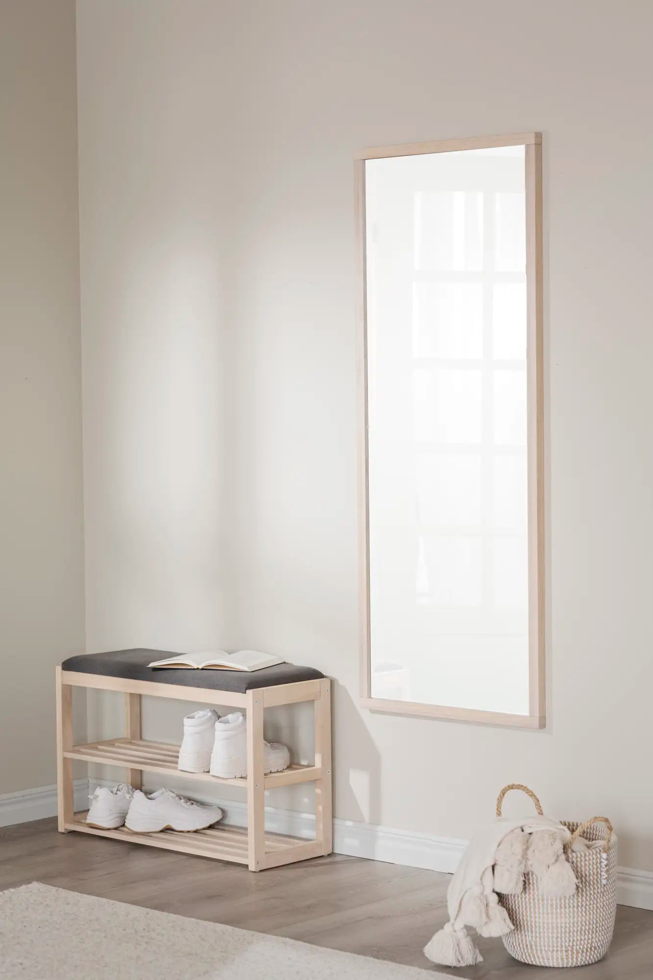 
Solid Shoe Rack & Bench "Confetti" - Light oak