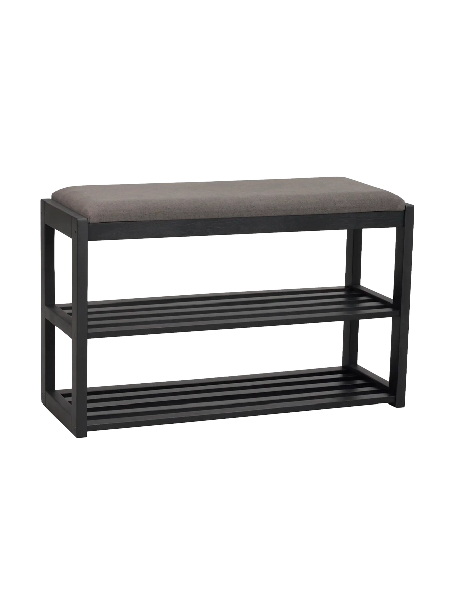 
Solid Shoe Rack & Bench "Confetti" - Black Oak