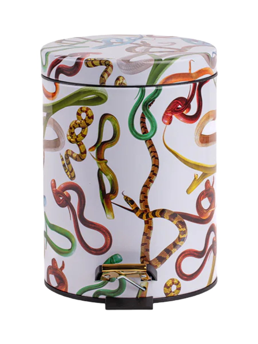 
"Toiletpaper Snakes White" Design Waste Bin