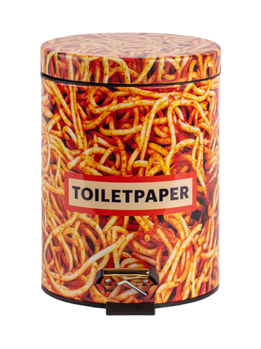 
"Toiletpaper Spaghetti" designer waste bin