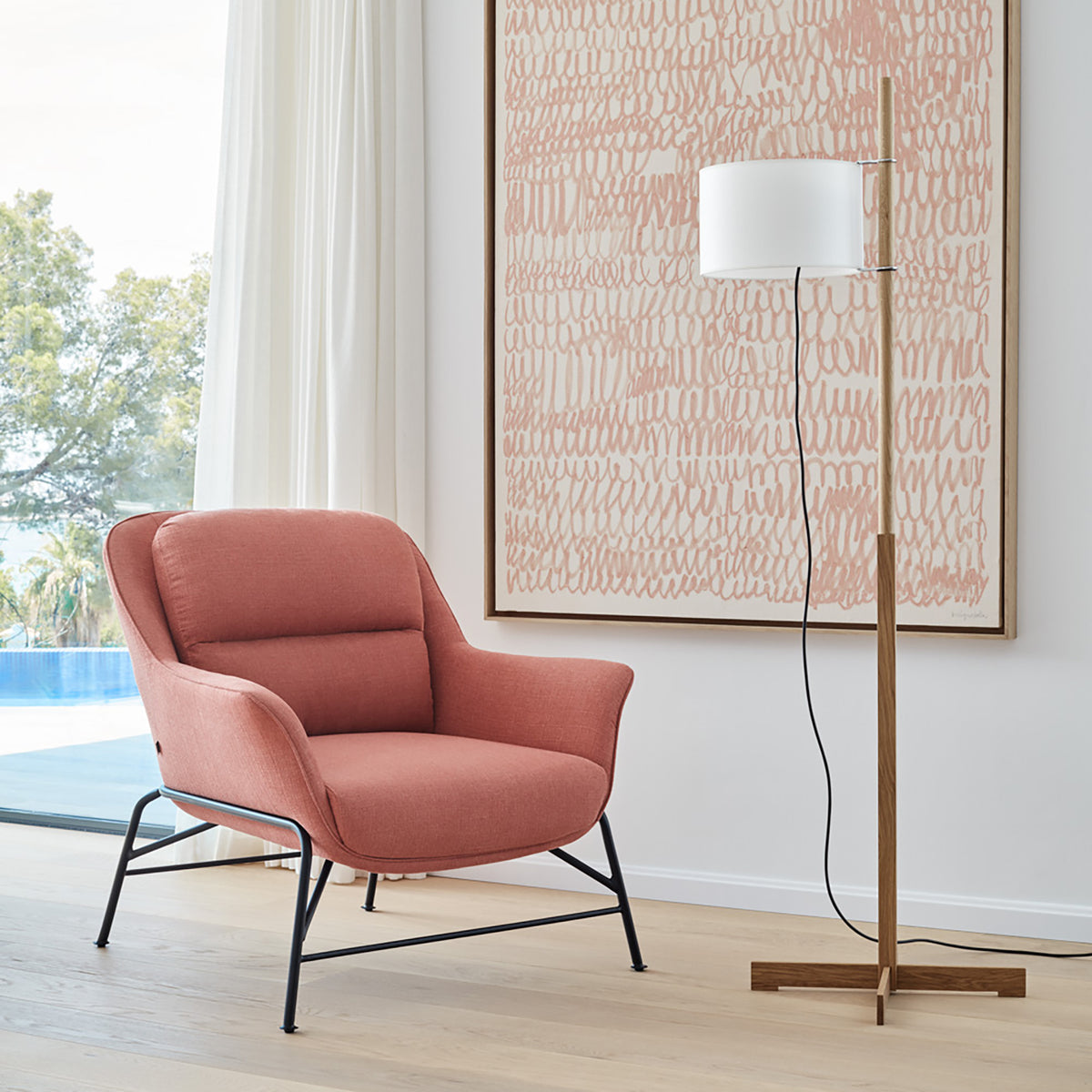 
"Satire" Designer Armchair - Coral