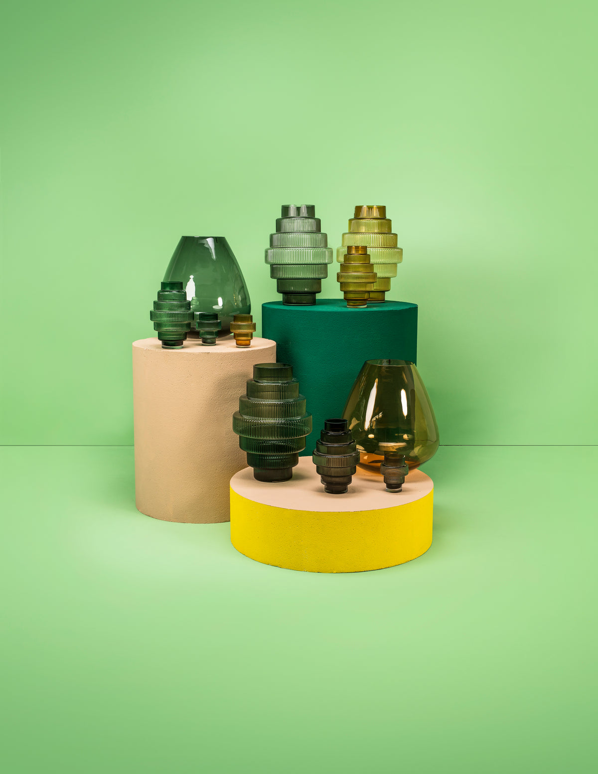 
Vaso da pavimento di design soffiato a mano „Steps“ - Bernstein