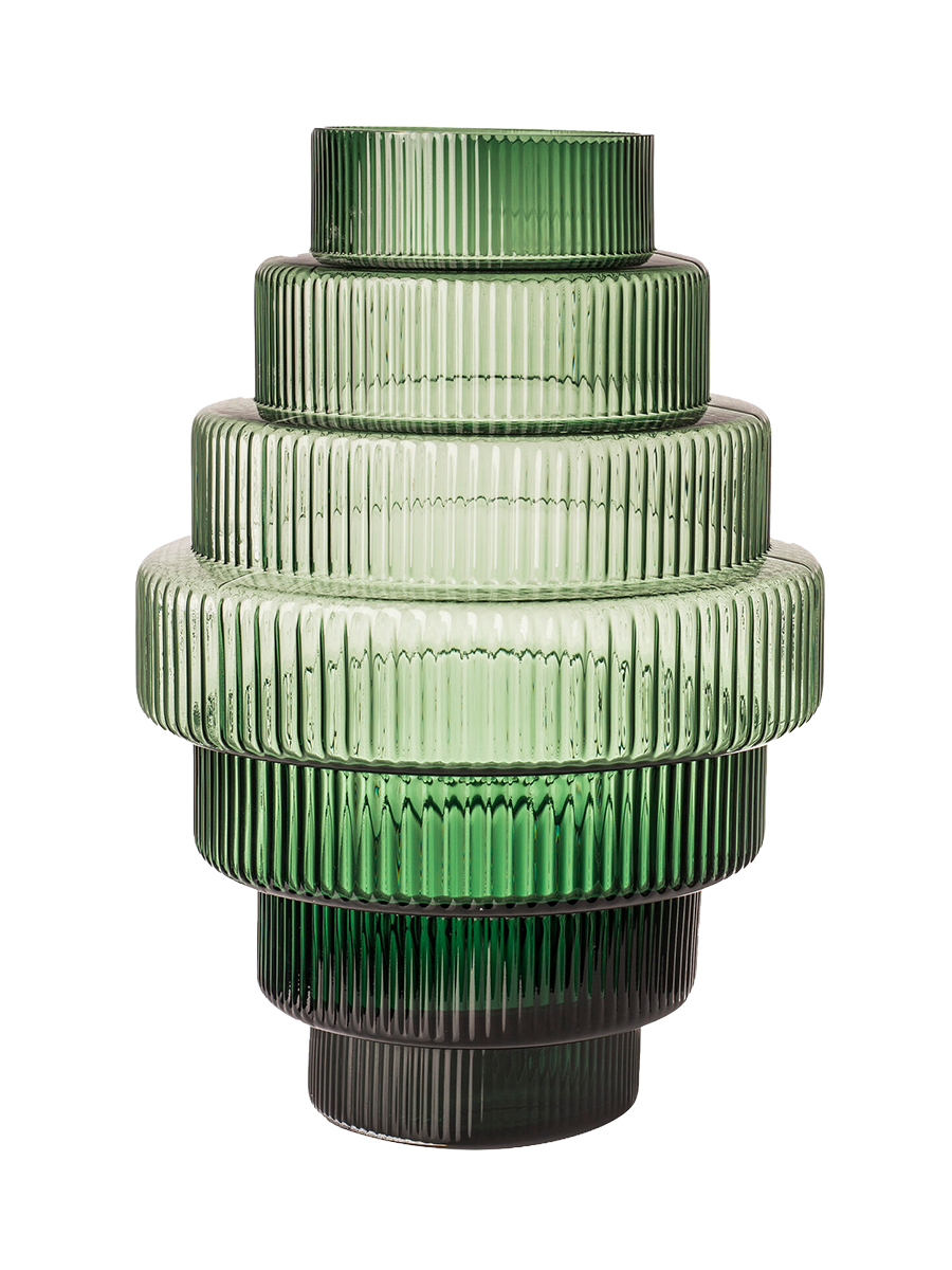 
Vaso da pavimento di design soffiato a mano „Steps“ - Verde