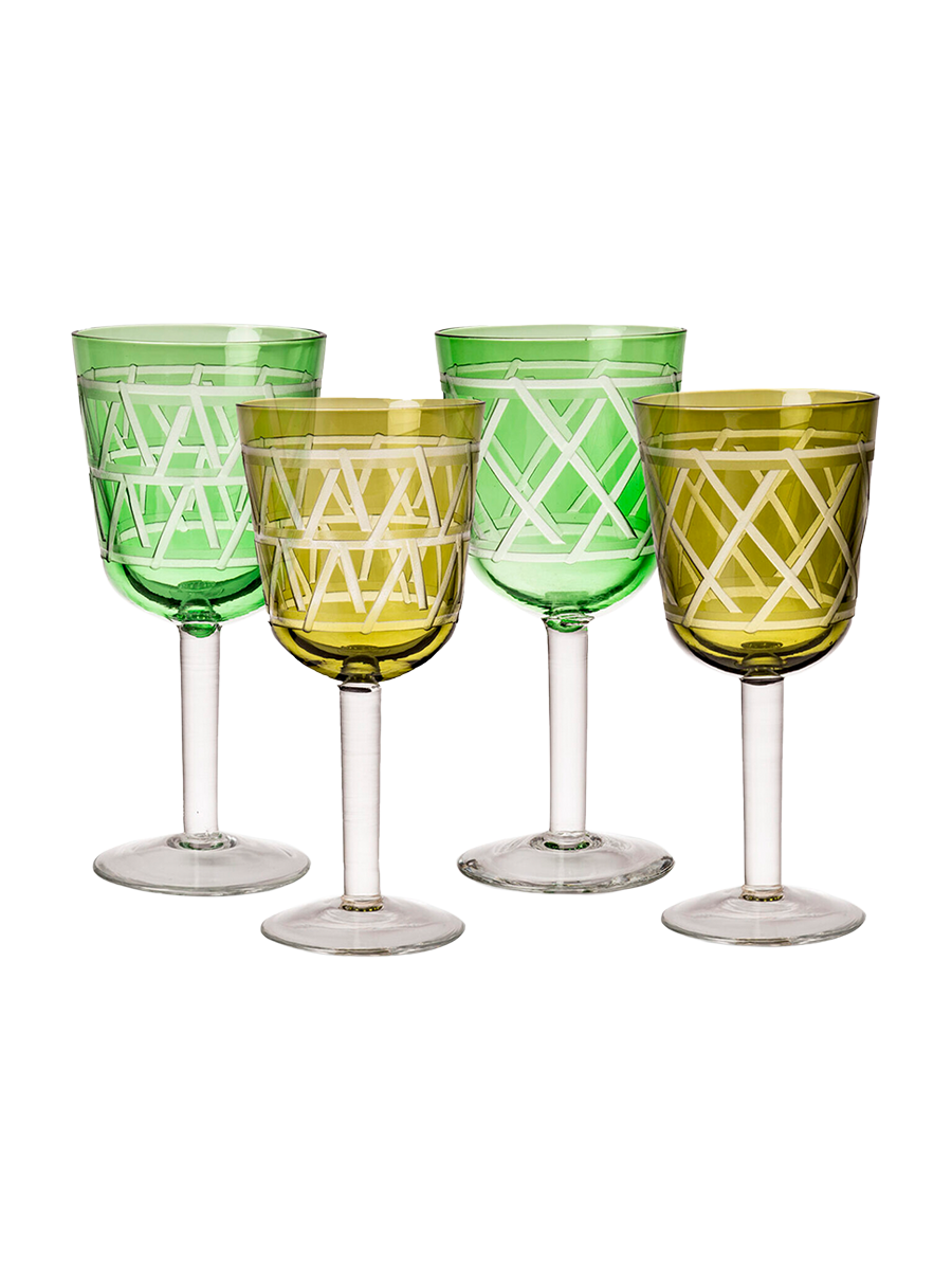 
"Tie Up" Design Wine Glass Set (4 Pieces)