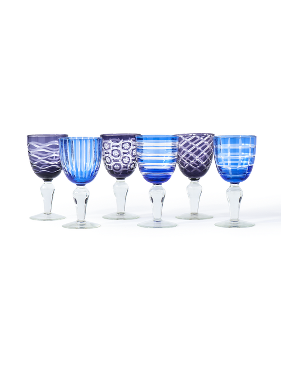 
"Cobalt" Wine Glass Set (6 pieces)