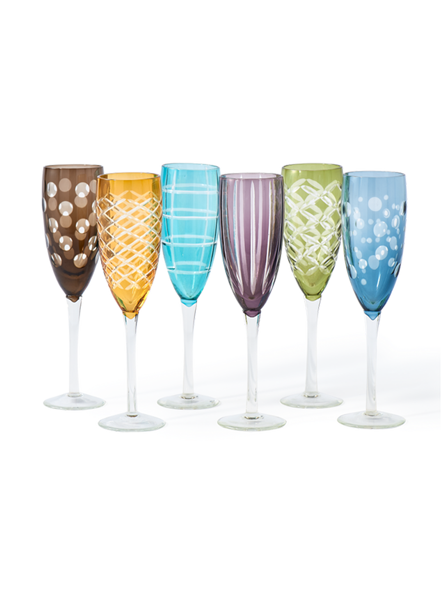 
Coffret de flûtes à champagne design « Cuttings » (6 pièces)