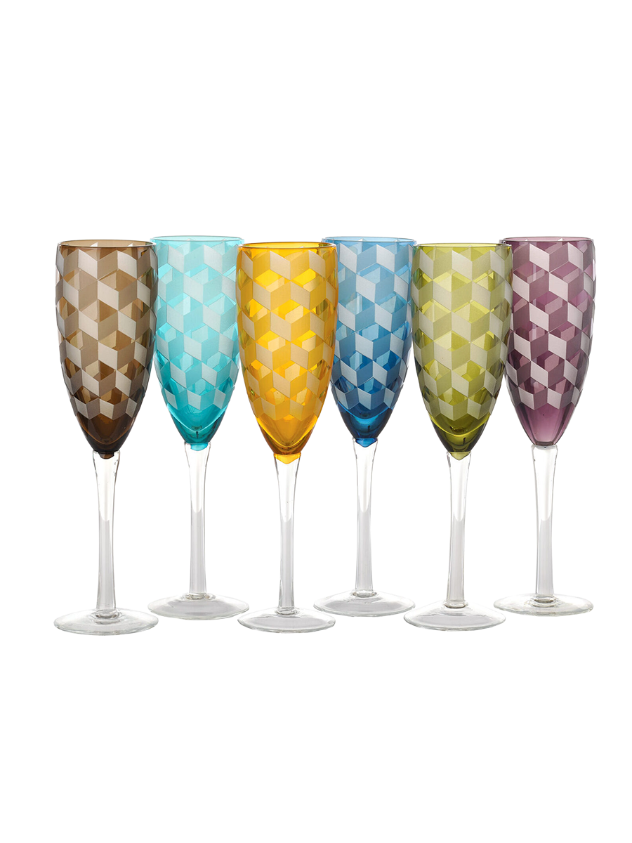 
Service de flûtes à champagne Design « Blocks » (6 pièces)