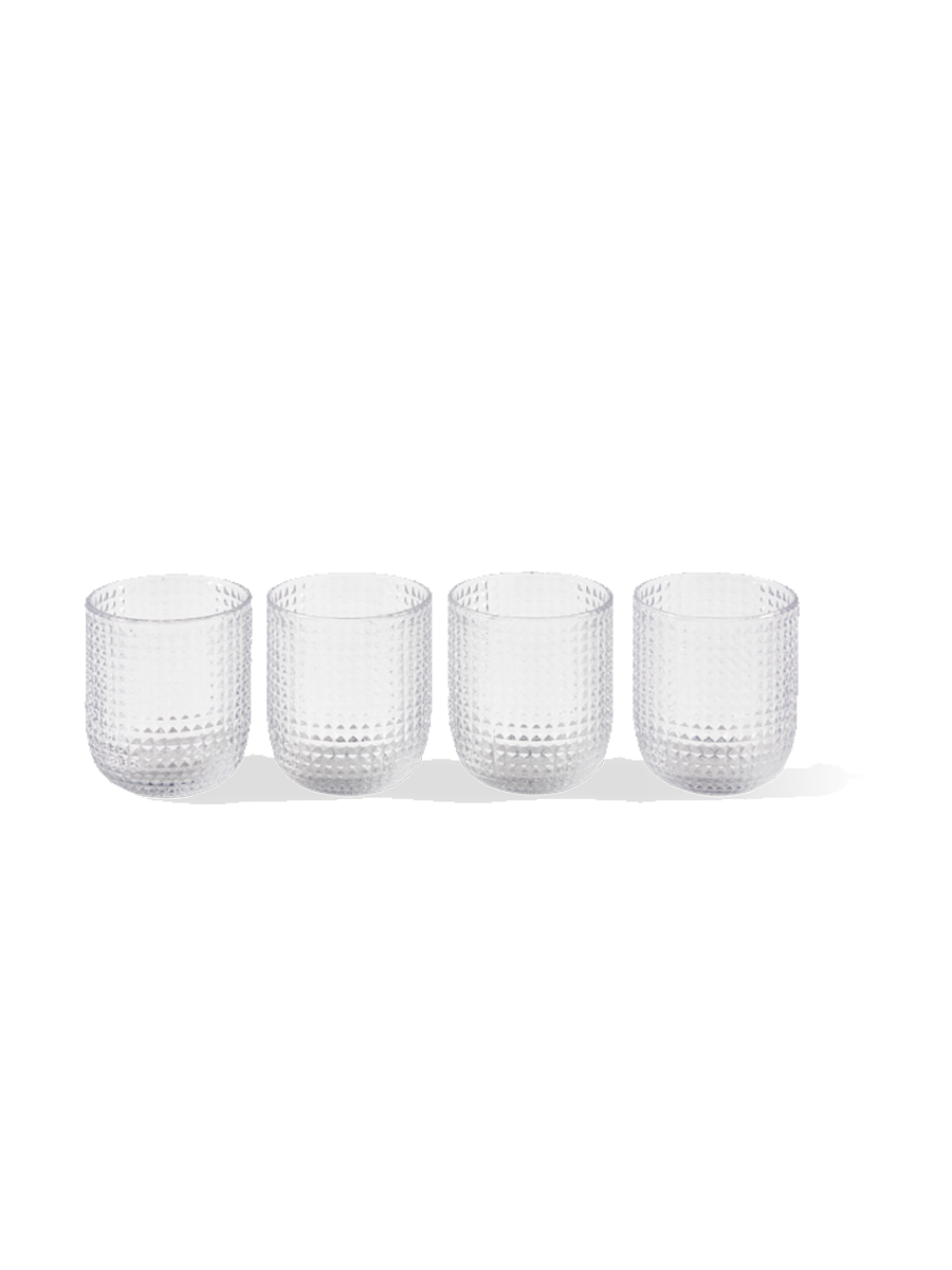 
"Rooftop" Water Glass Set, Set of 4 - Transparent