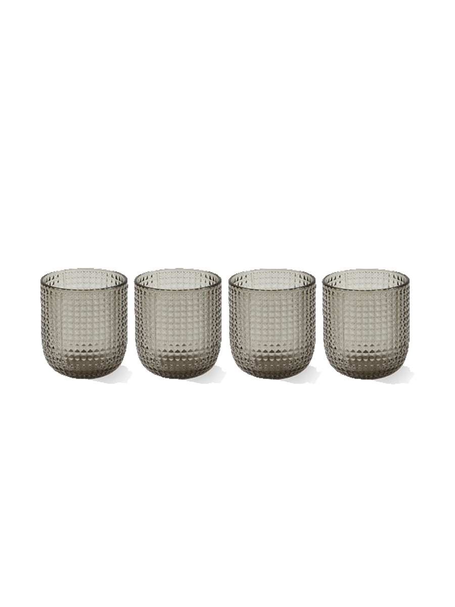 
"Rooftop" Water Glass Set, Set of 4 - Grey