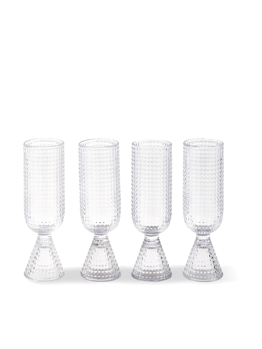 
Coffret de 4 flûtes à champagne et à vin pétillant « Rooftop » - Transparent