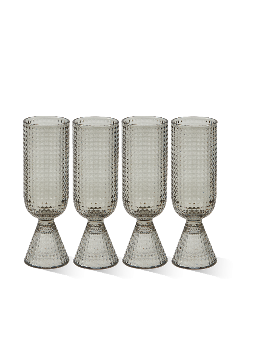 
Coffret de 4 flûtes à champagne et à vin pétillant « Rooftop » - Gris
