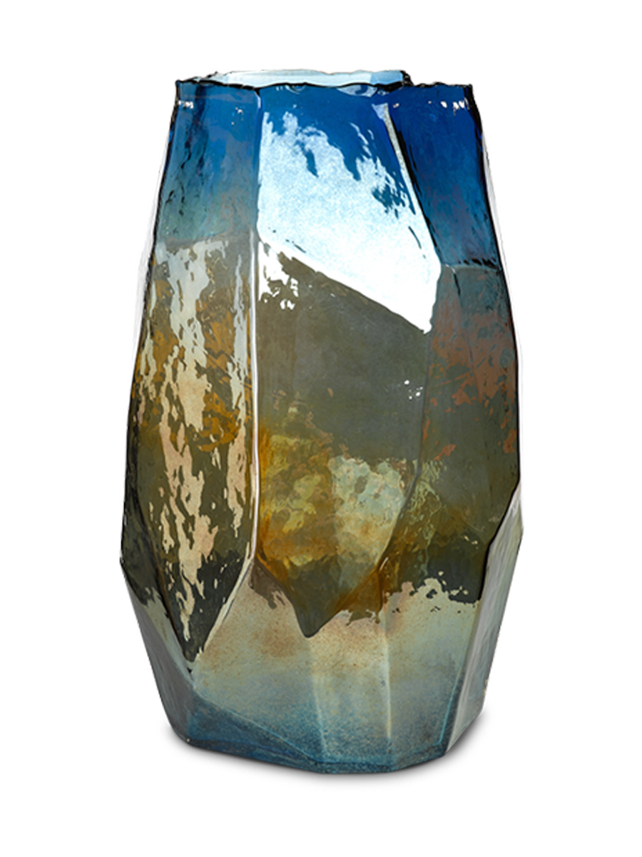 
Designer Vase "Graphic Luster" - Blue / Large