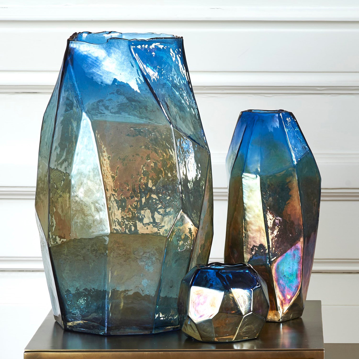 
Designer Vase "Graphic Luster" - Blue / Large