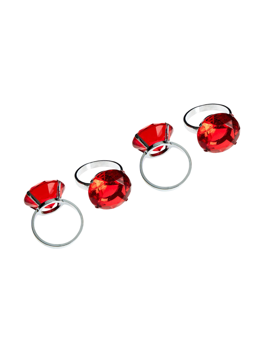 
Lot de 4 ronds de serviette « Diamante » - Rouge