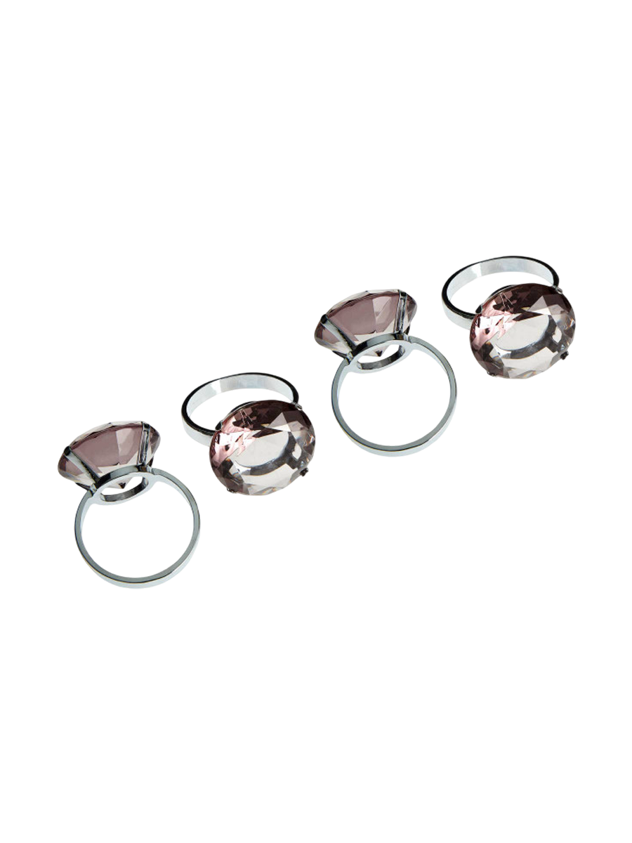 
Lot de 4 ronds de serviette « Diamante » - Gris