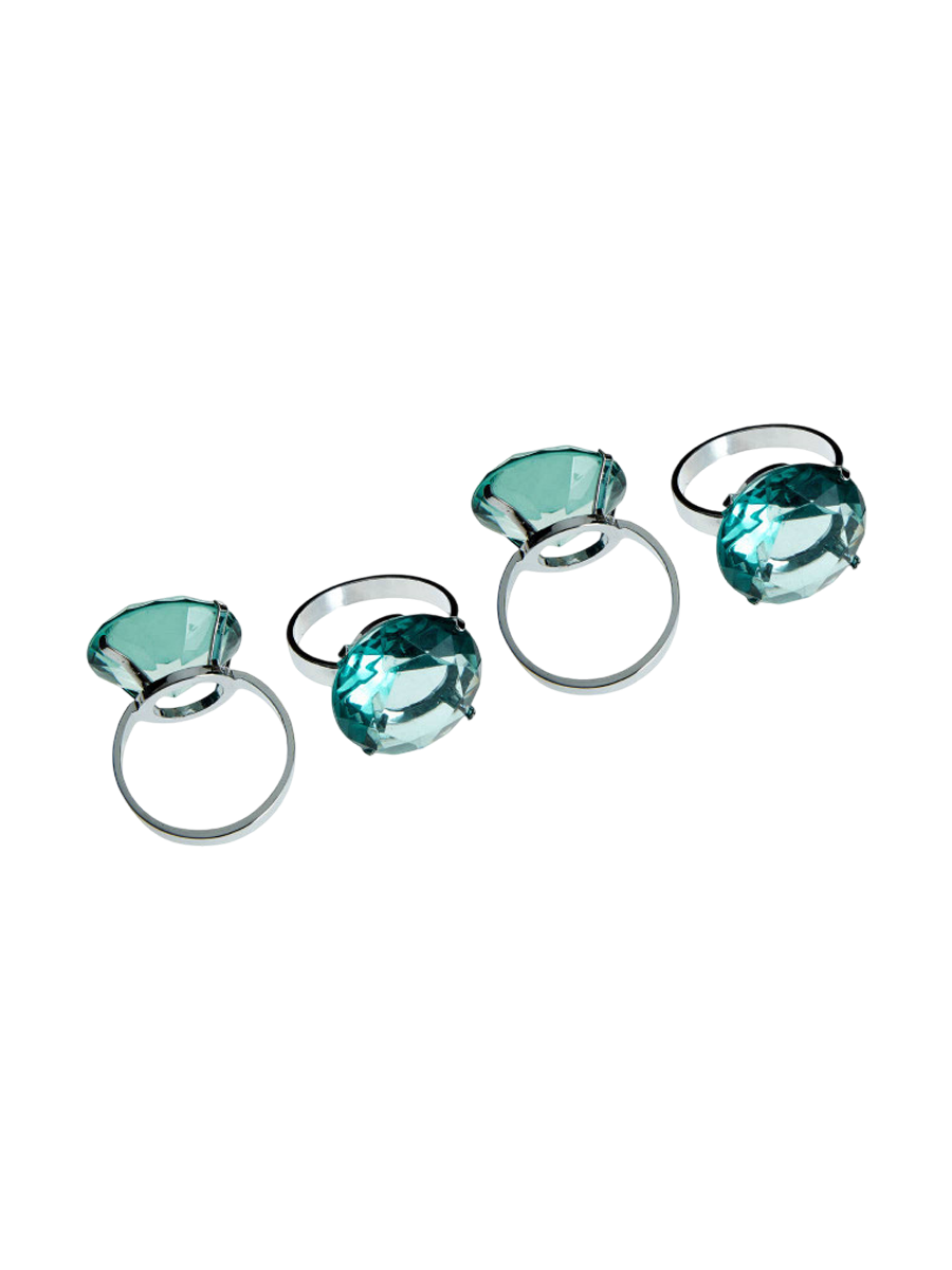 
Lot de 4 ronds de serviette « Diamante » - Sarcelle