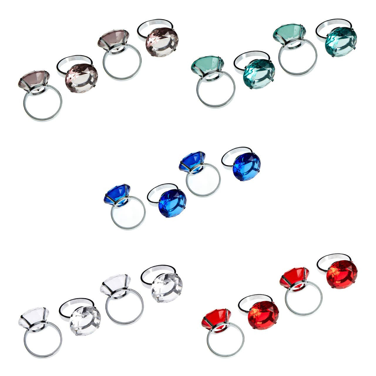 
Lot de 4 ronds de serviette « Diamante » - Sarcelle