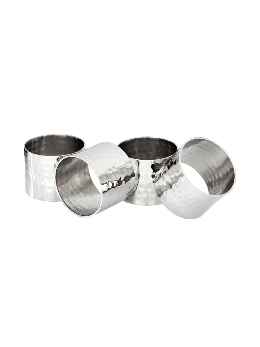 
4-piece "Napkino" napkin ring set made of stainless steel - Silver