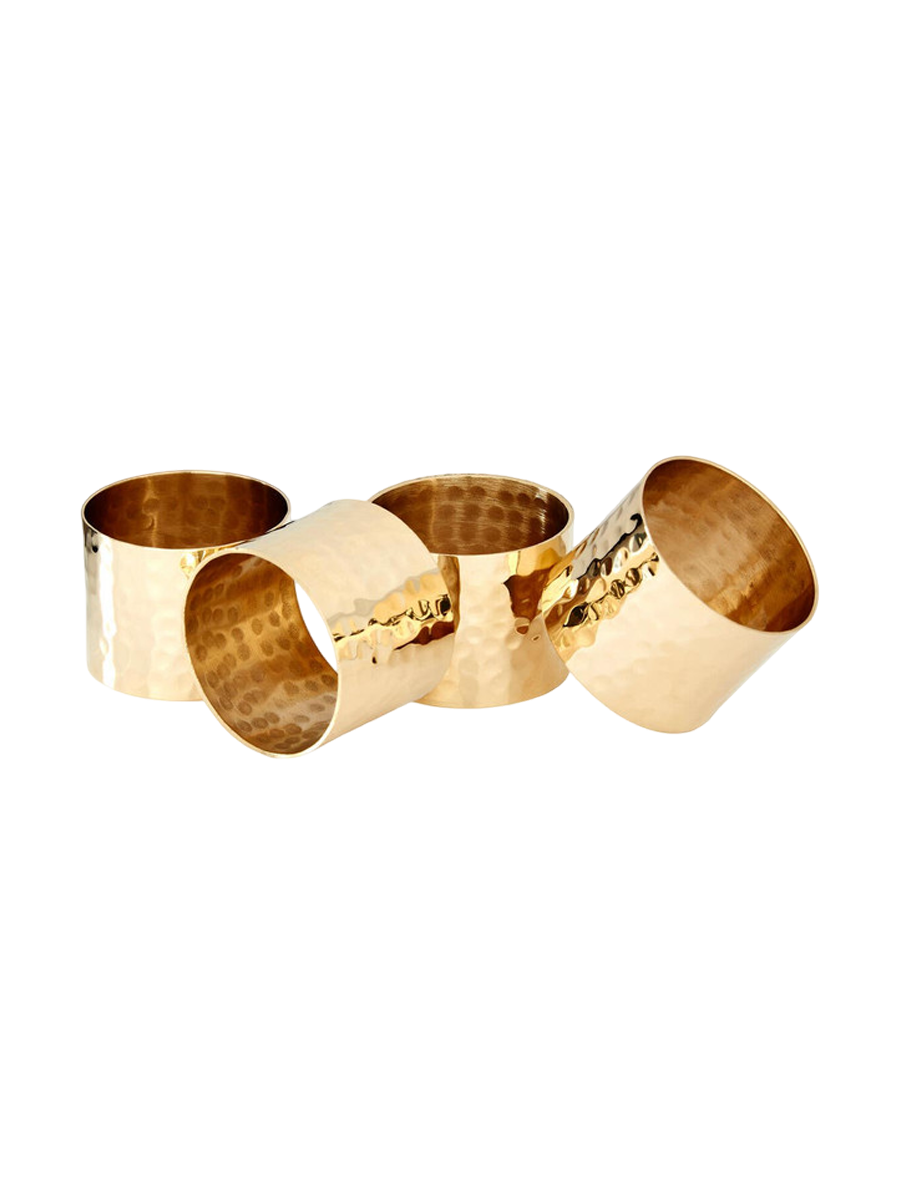 
4-piece "Napkino" napkin ring set made of stainless steel - Gold