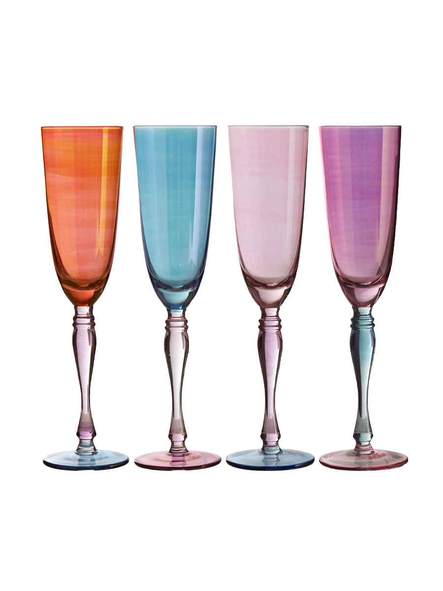 
Design Champagne Flutes "Aurora" Assorted, Set of 4