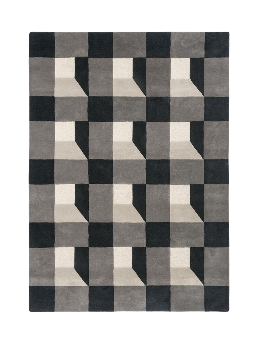 
Designer Rug "Block" - hand-tufted, 100% pure virgin wool - 140 x 200 cm / Slate