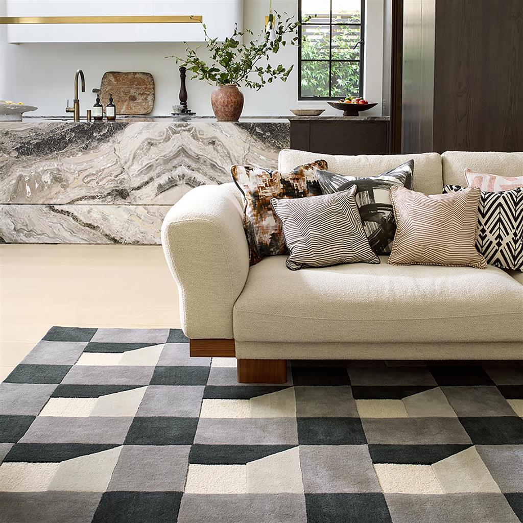 
Designer Rug "Block" - hand-tufted, 100% pure virgin wool - 140 x 200 cm / Slate