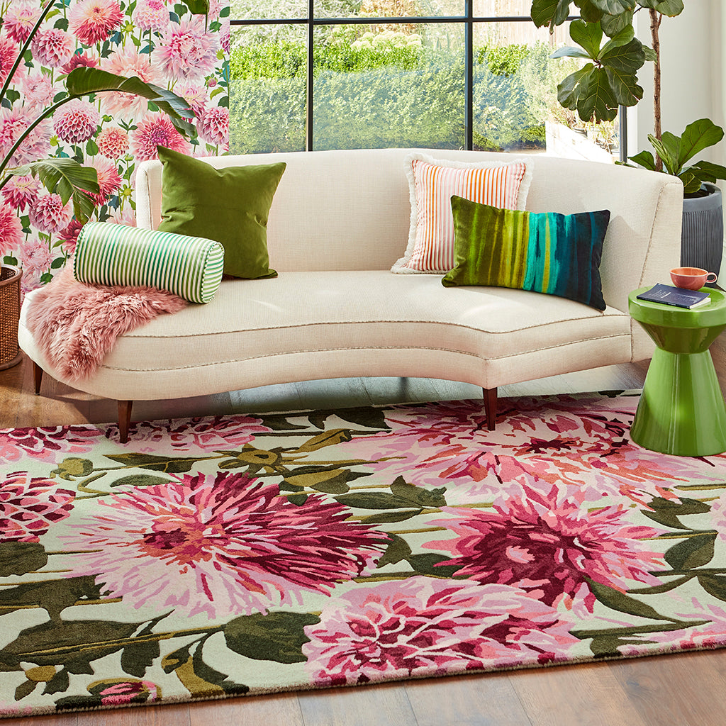 
Designer rug "Dahlia" - hand-tufted, made of 100% pure virgin wool - 140 x 200 cm / Fuchsia