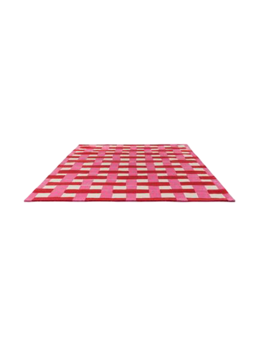 
Designer Wool Rug "Basket Weave" Coral/Rose - hand-tufted - 140 x 200 cm / Coral/Rose