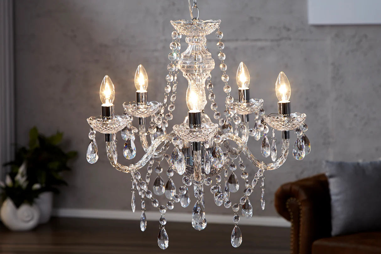 
Chandelier "Diamonds" 5-light - Transparent