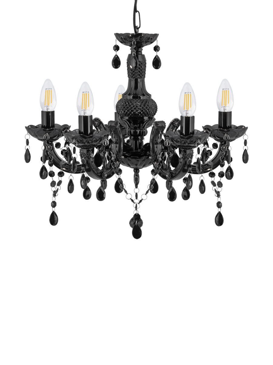 
Classic, dimmable "Marie Therese" chandelier Ø 48/ H 42-93 cm - Black