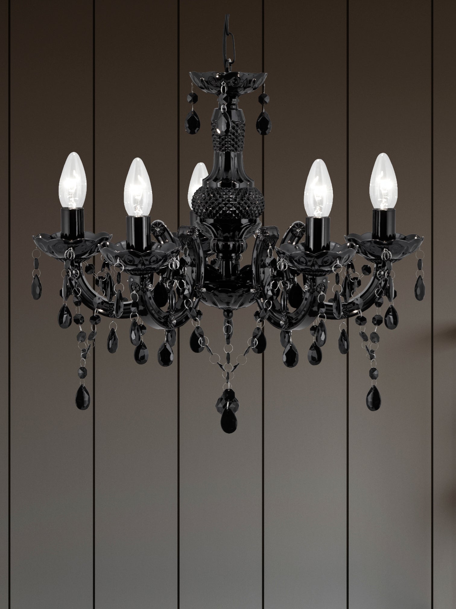 
Classic, dimmable "Marie Therese" chandelier Ø 48/ H 42-93 cm - Black