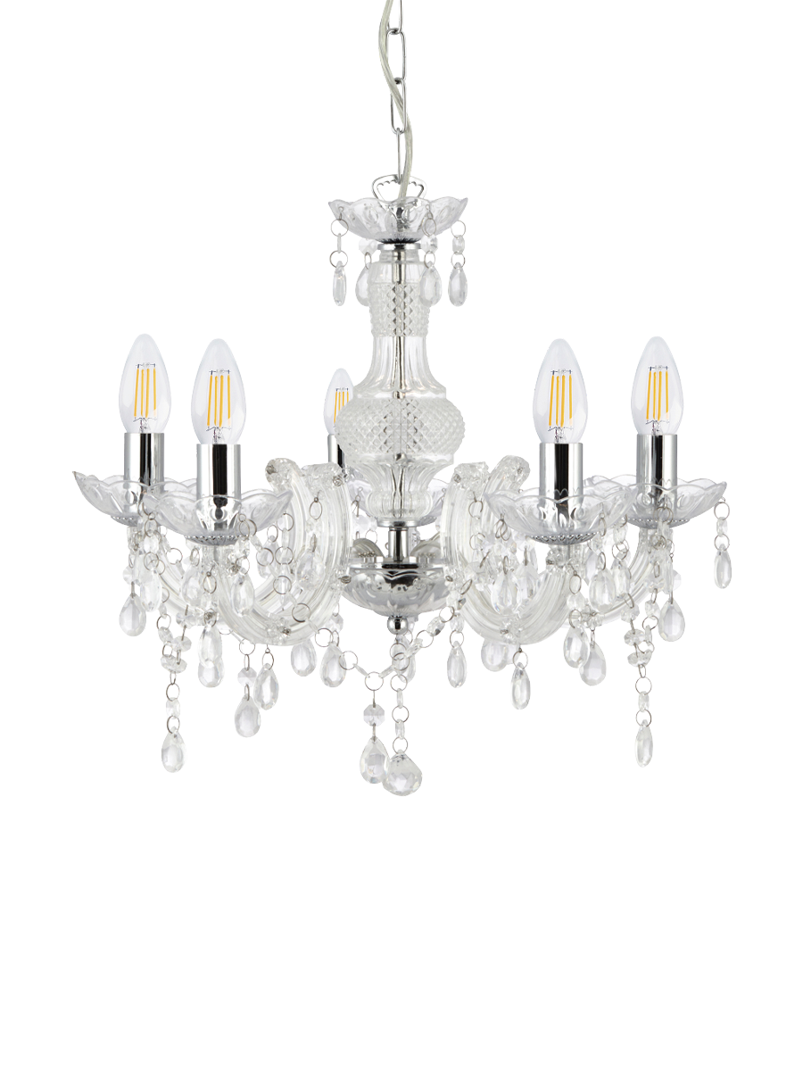 
Classic, dimmable "Marie Therese" chandelier Ø 48/ H 42-93 cm - Transparent