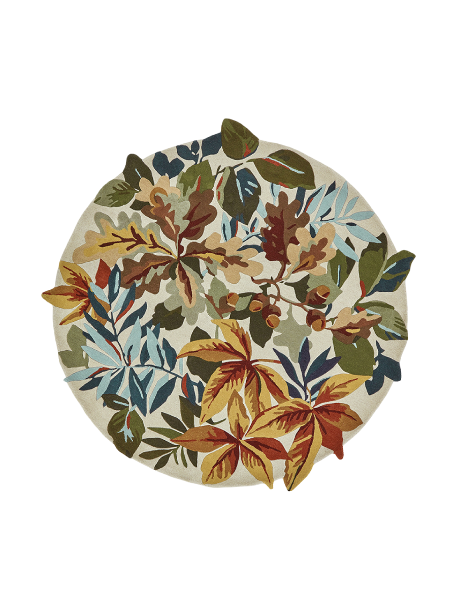 
Tapis rond design « Robins Wood » - tufté main, 100 % pure laine vierge - Ø 150 cm / Brun roux