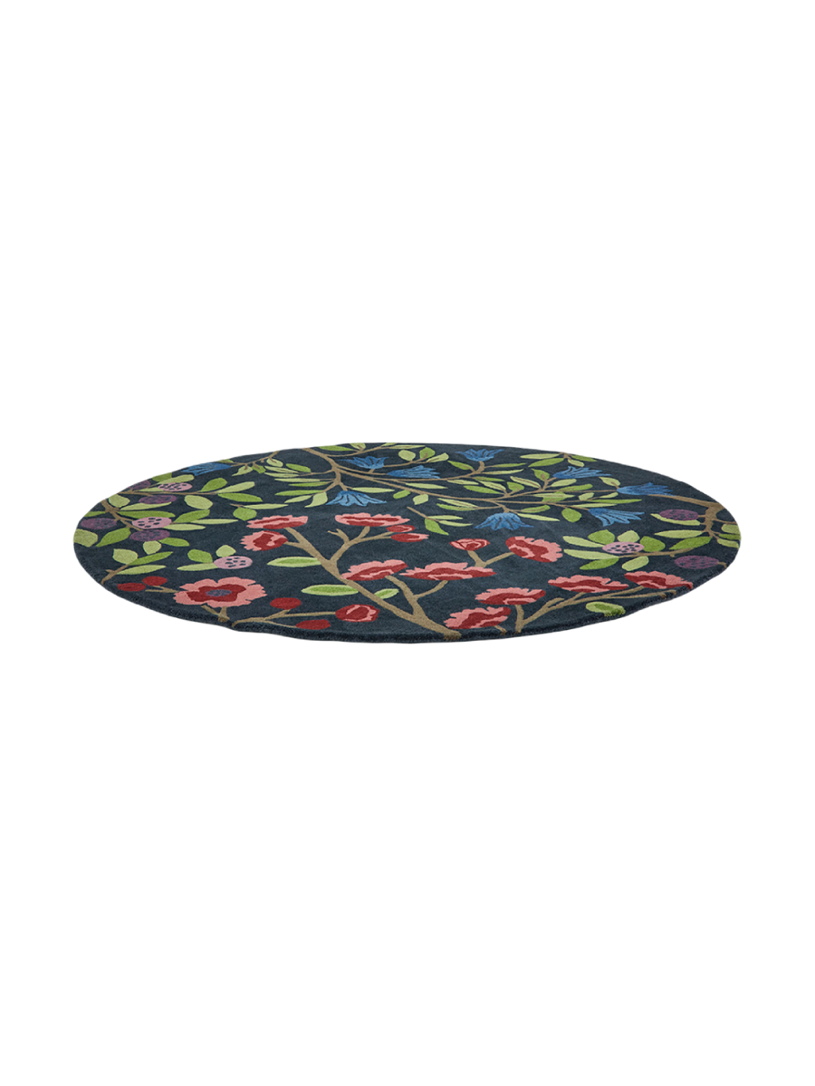 
Tapis rond de créateur « Foraging » - tufté à la main, 100 % pure laine vierge - Ø 150 cm