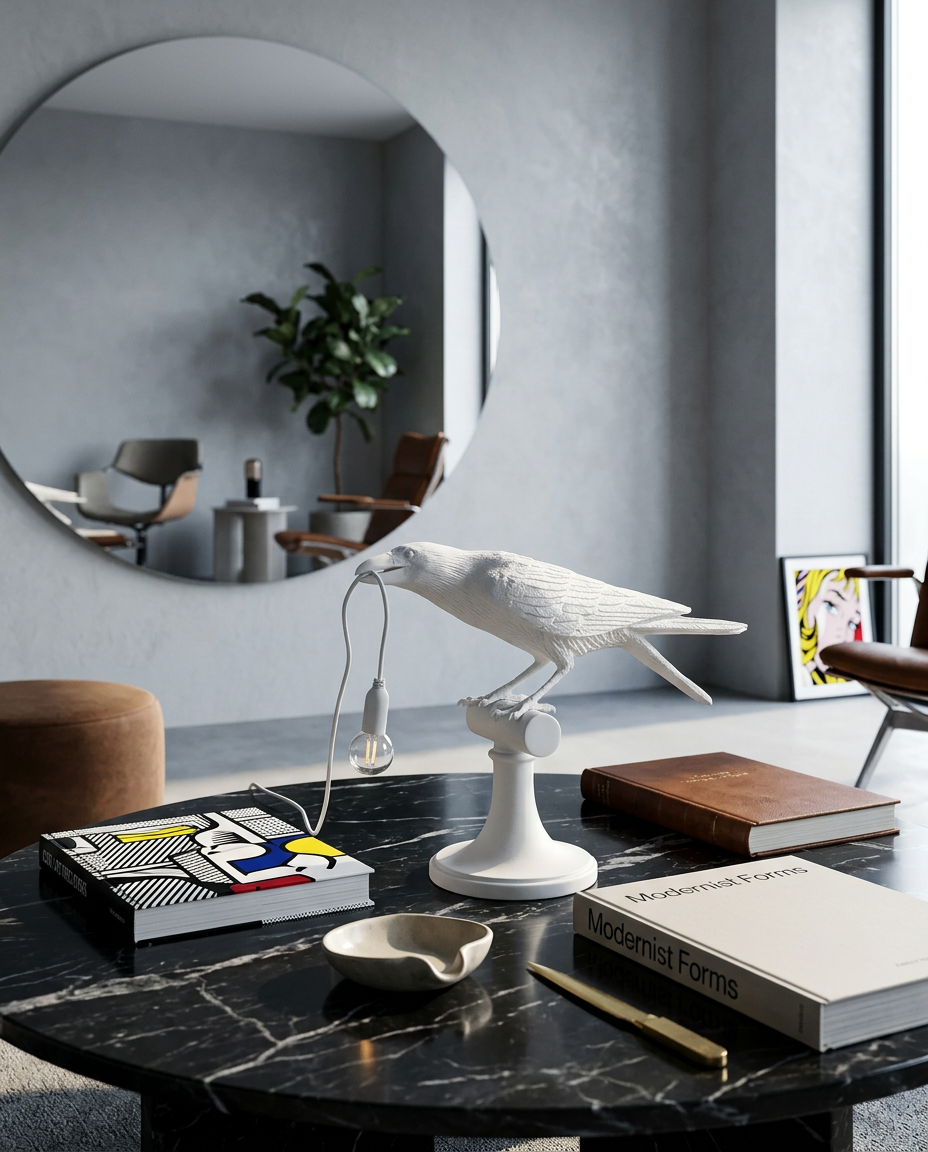 
Lampe de table design LED « Bird Playing » - Blanc