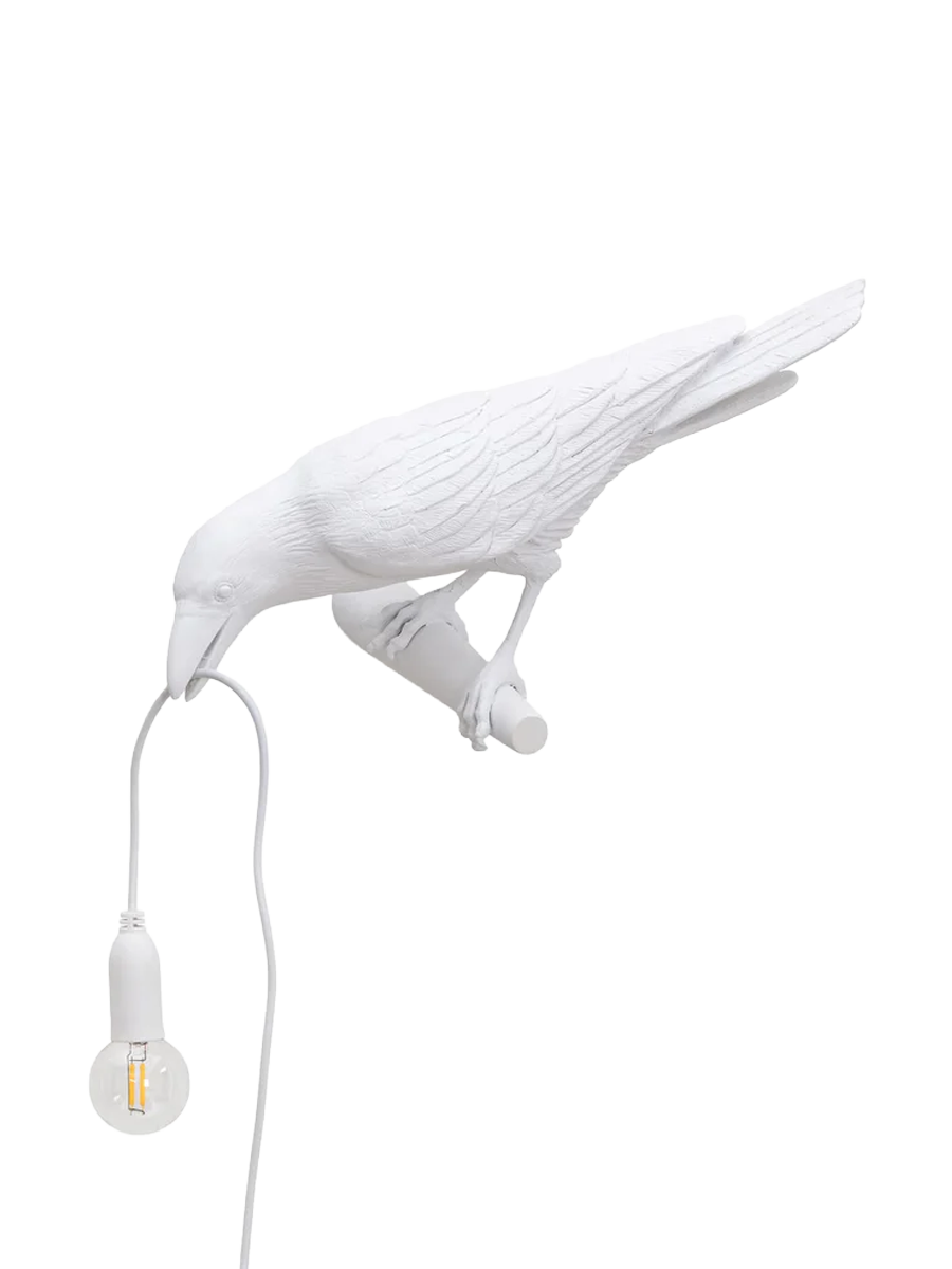 
Applique murale LED design « Oiseau regardant à gauche » - Blanc