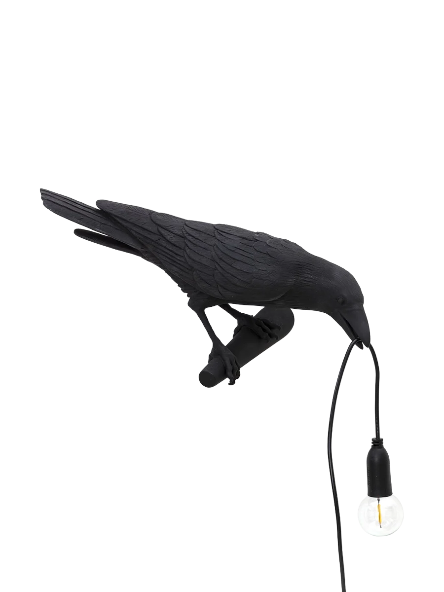 
Applique murale LED design « Oiseau regardant à gauche » - Noir