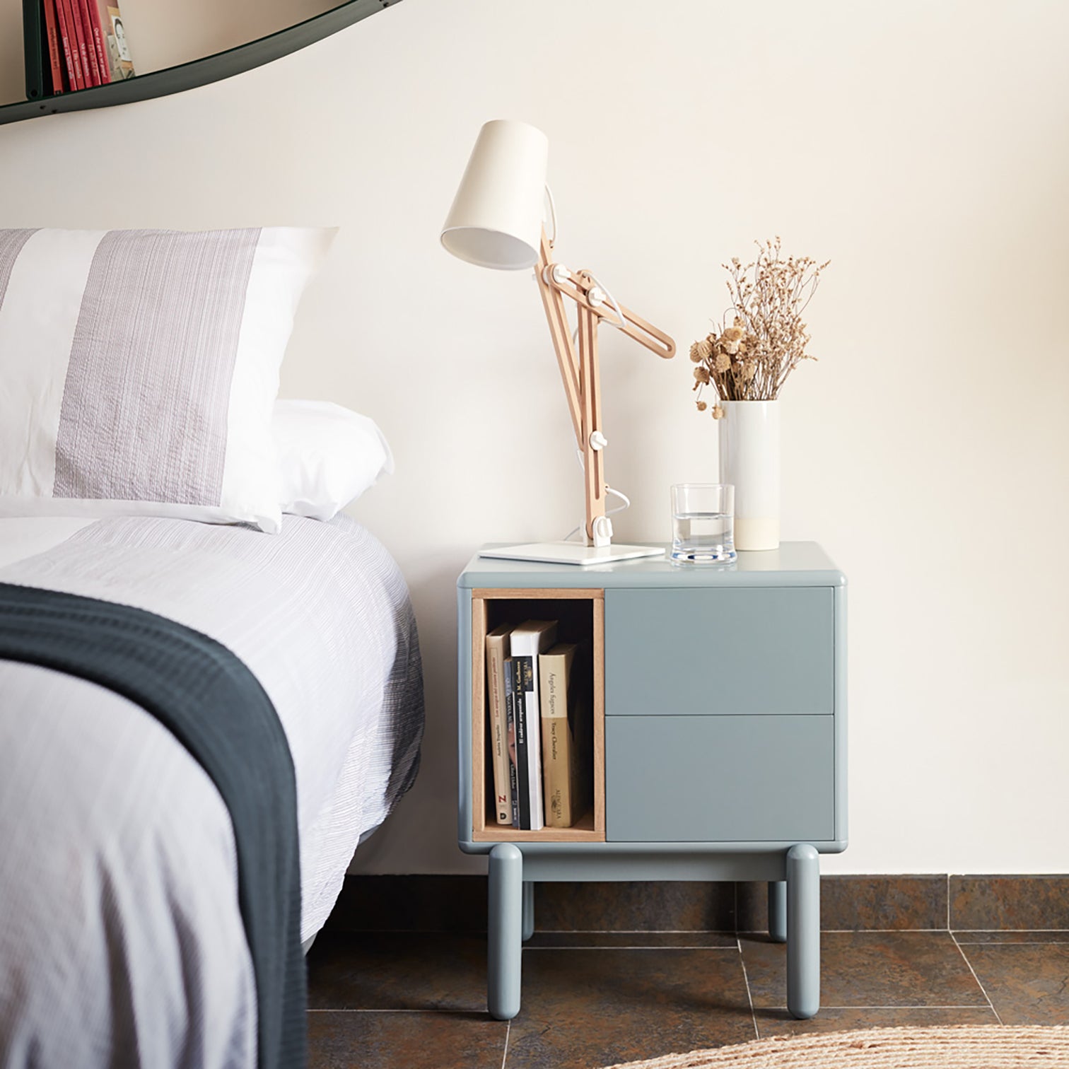 
"Corvo" Designer Side and Night Table - Pearl Gray