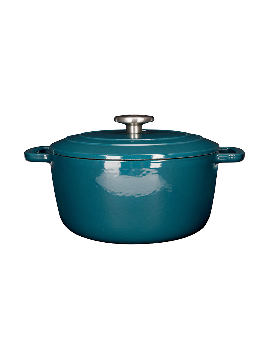 
Round Cast Iron Pot & Roaster "Fontastic" with Lid - Gasoline