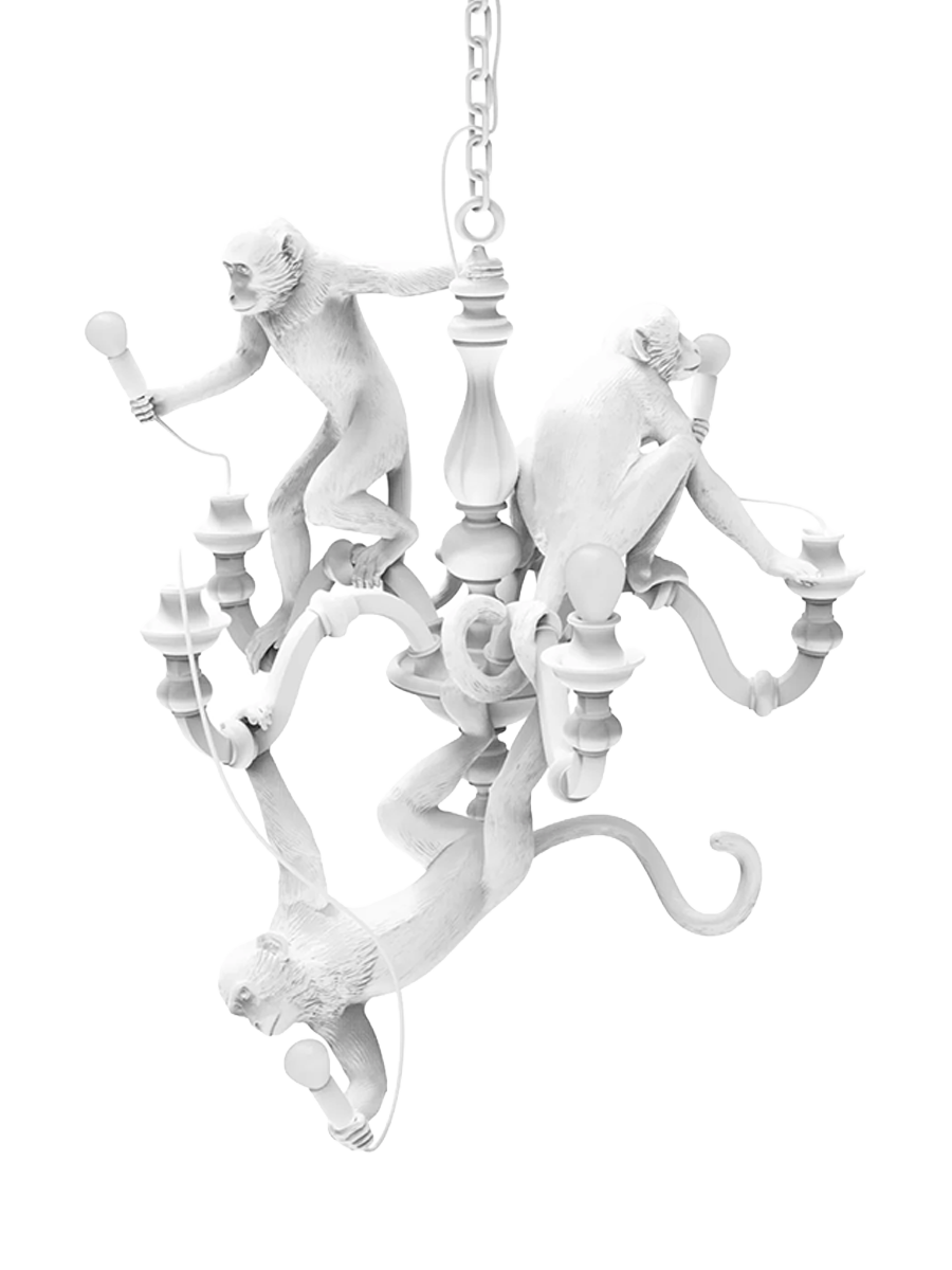 
Large LED Designer Pendant Lamp "The Monkey Chandelier" - White