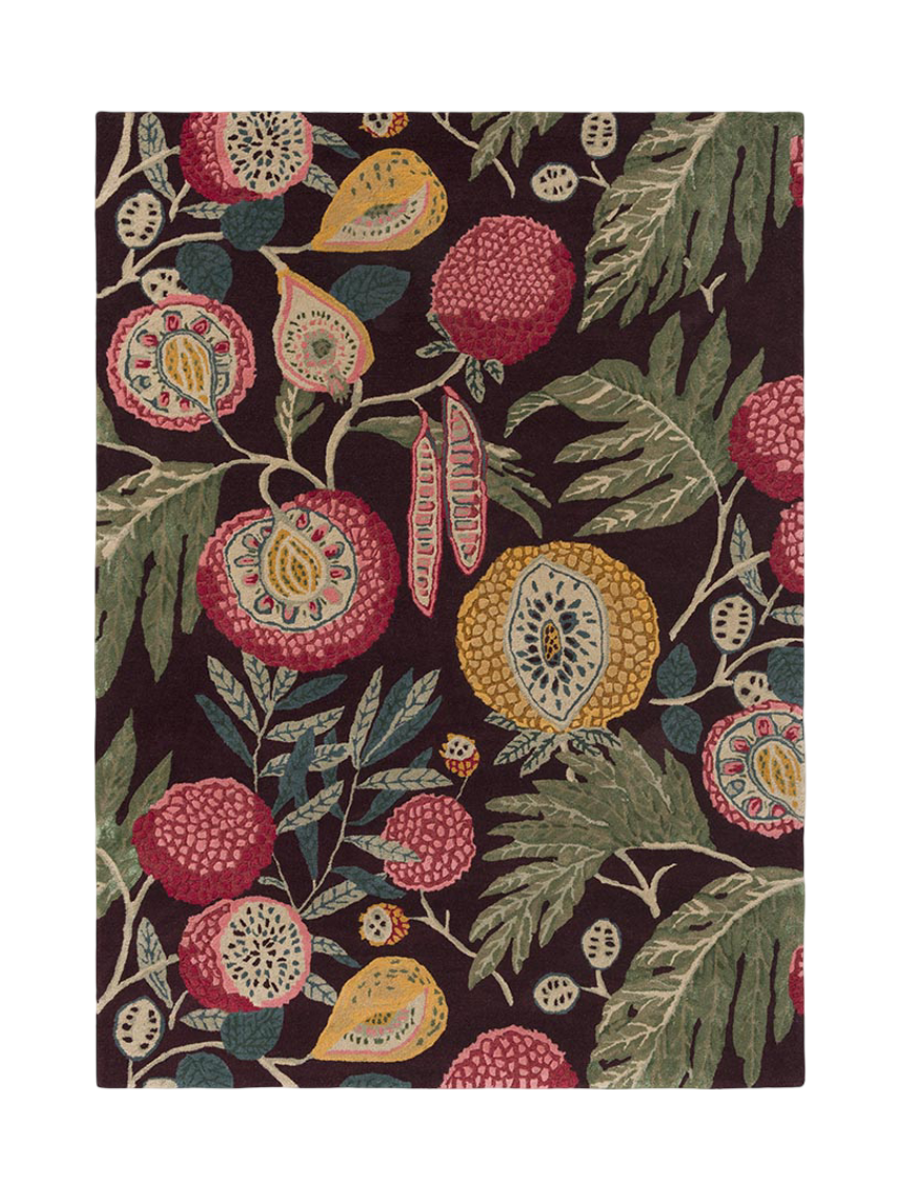 
Tapis design « Jackfruit » - tufté à la main, en pure laine vierge et viscose - 140 x 200 cm / Cerise/Albâtre