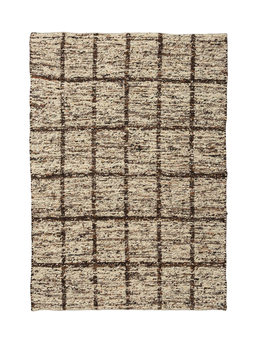 
Handgewebter, wandbarer Designer Teppich „Jack“, verschiedene Grössen - 140 x 200 cm / Braun
