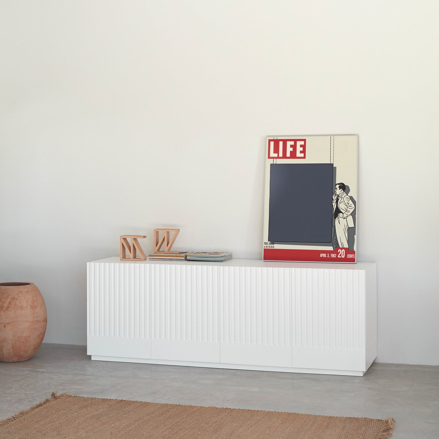 
Buffet design « Doric » 4 portes - Blanc