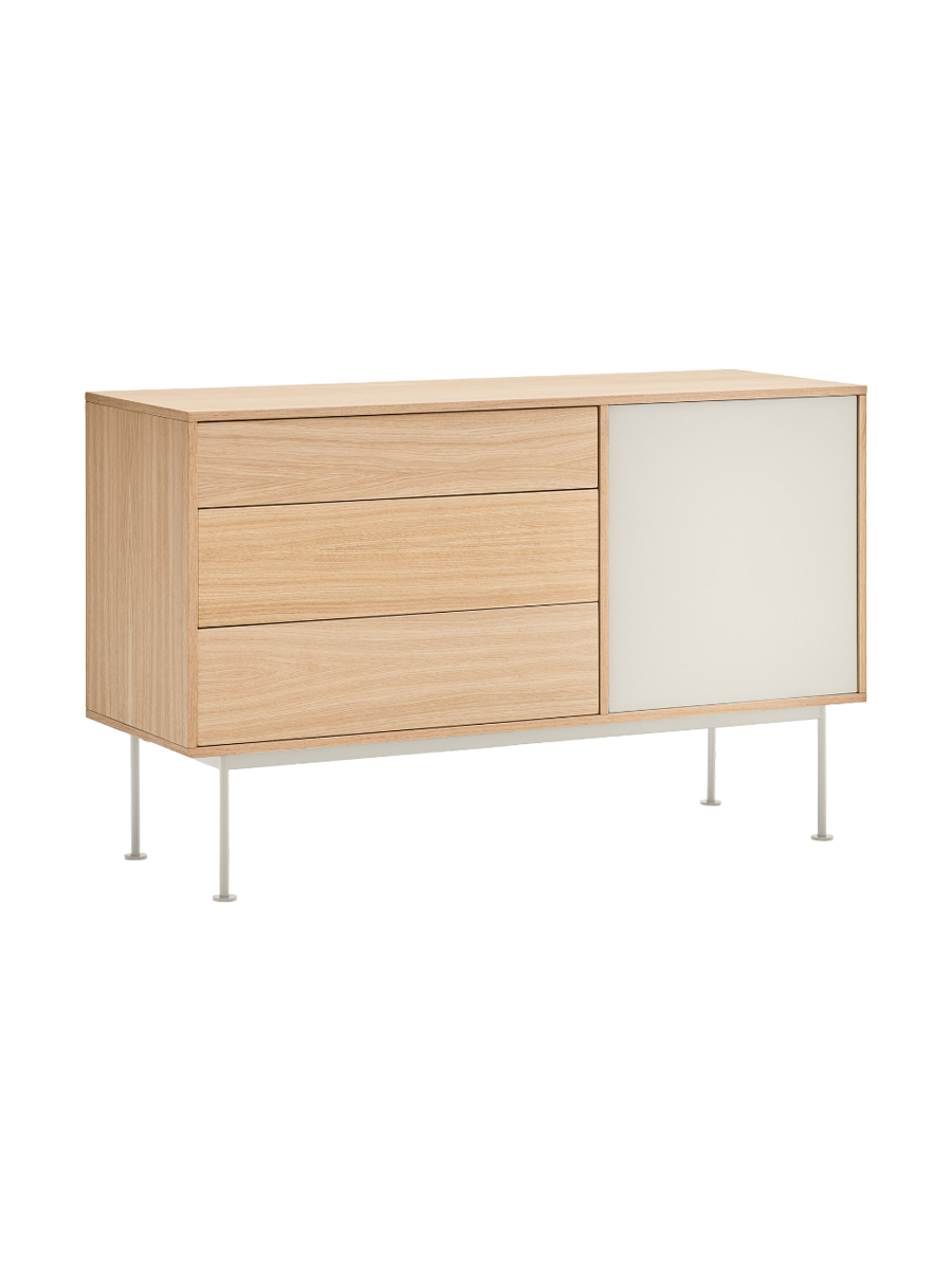 
Designer Sideboard "Yoko" - Cream / Oak