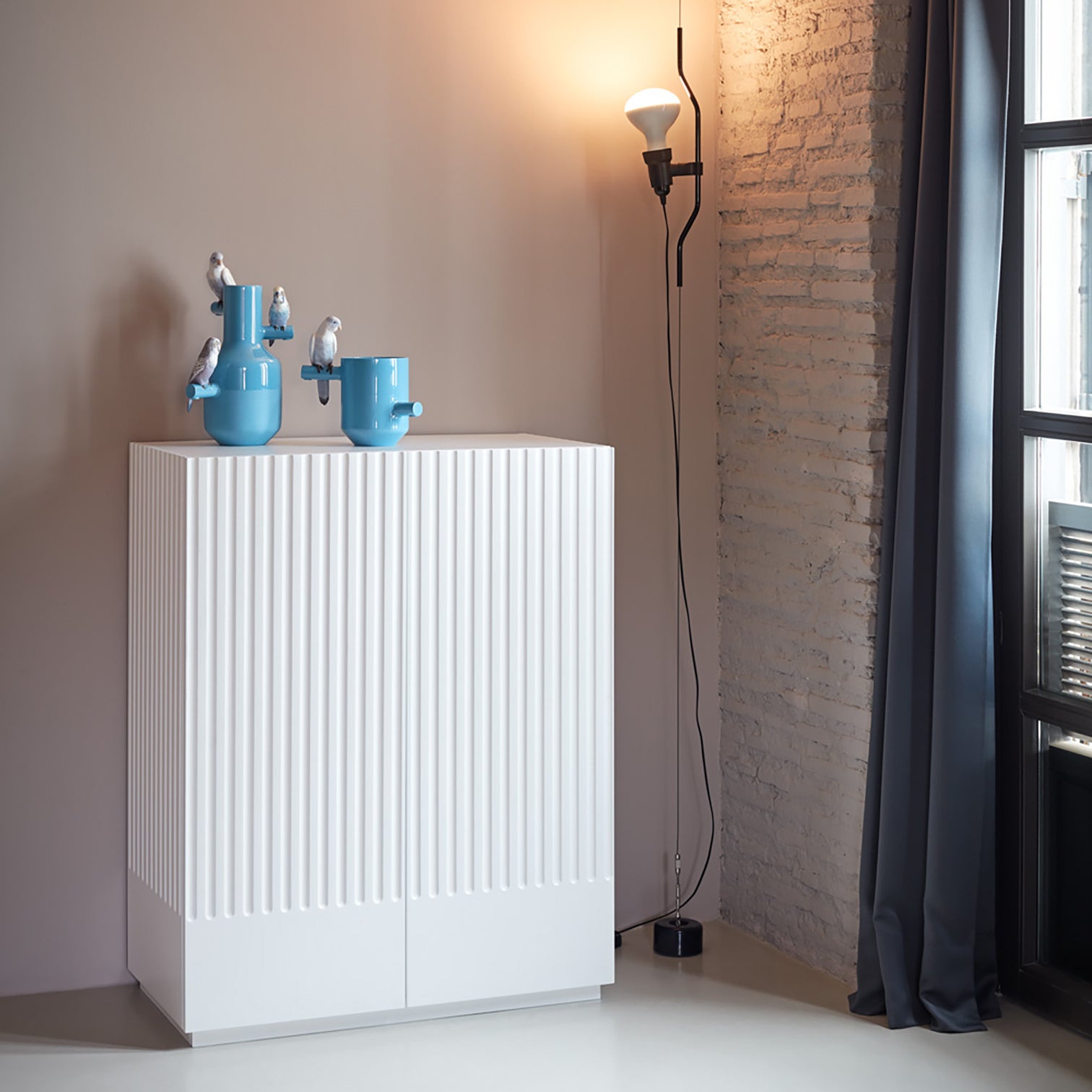 
Highboard design « Doric » - Blanc