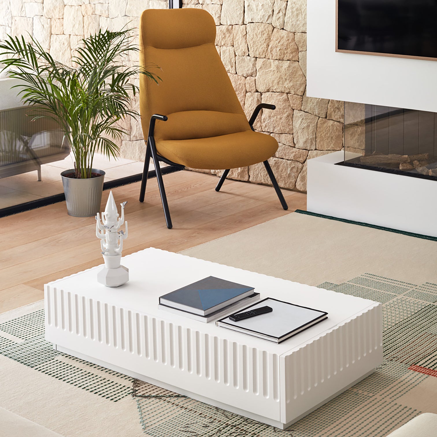 
Table basse design « Doric » 110 x 60 cm - Blanc