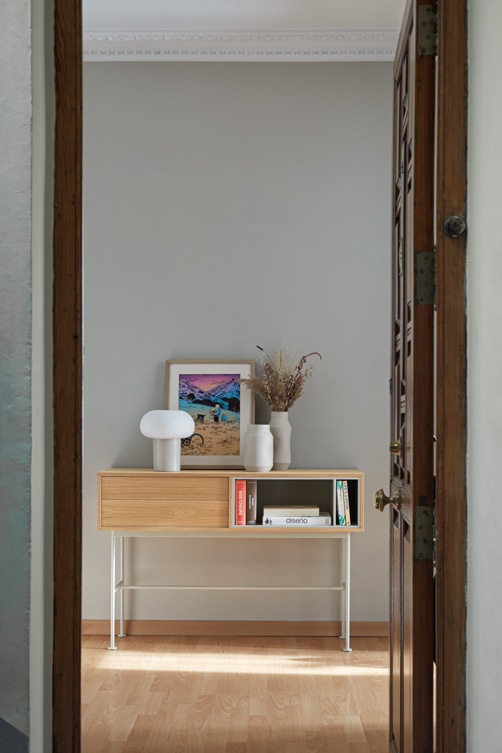 
"Yoko" console table - Cream / Oak