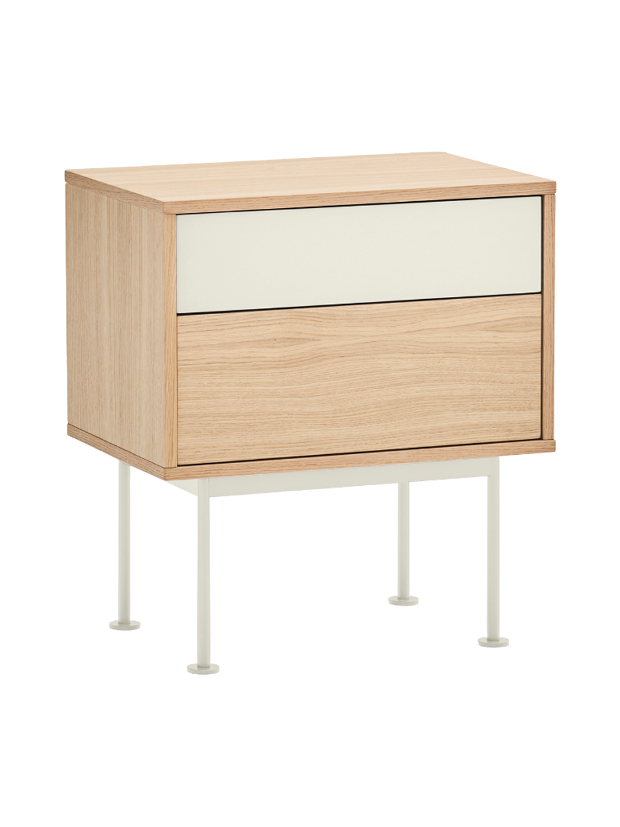 
Designer Side and Bedside Table "Yoko" - Cream / Oak