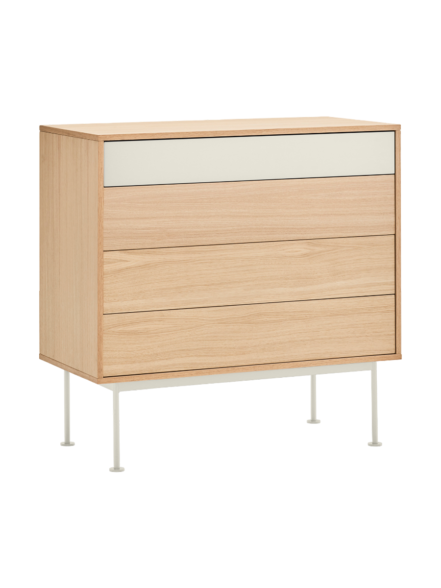 
Designer Chest of Drawers "Yoko" - Cream / Oak